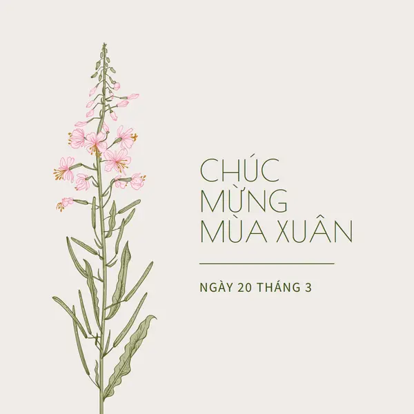 Chúc mừng mùa xuân white vintage-botanical