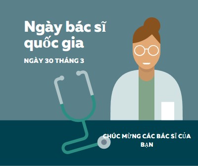 Ngày bác sĩ quốc gia blue modern-color-block