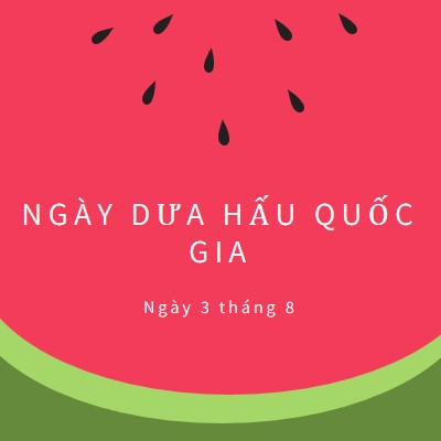 Ngày Dưa hấu Quốc gia pink modern-simple