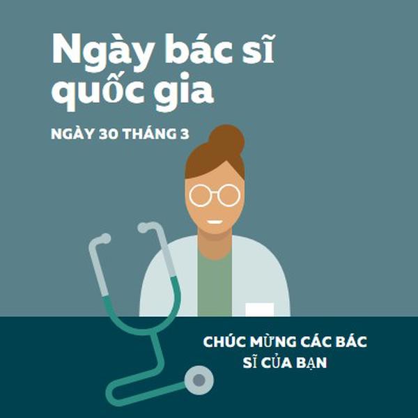 Ngày bác sĩ quốc gia blue modern-color-block