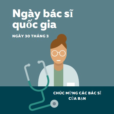 Ngày bác sĩ quốc gia blue modern-color-block