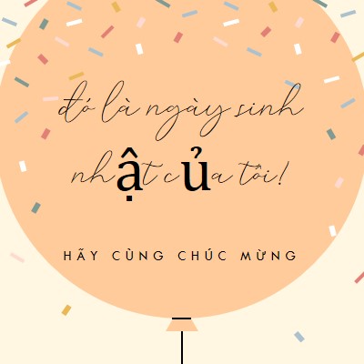 Chúng ta hãy cùng chúc mừng sinh nhật của tôi yellow whimsical-line