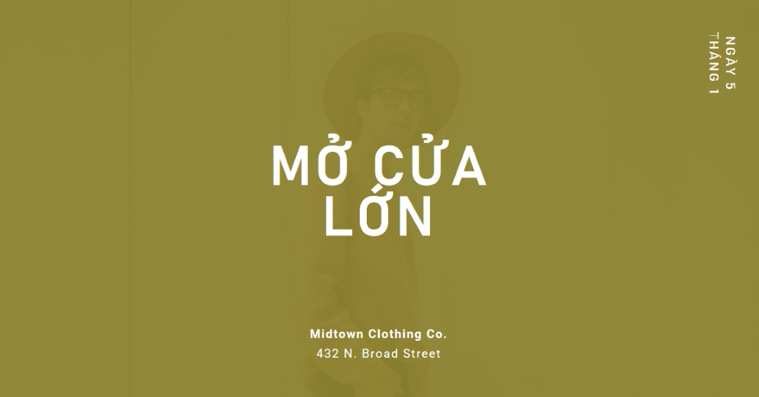 Cửa hàng quần áo mở cửa lớn green modern-bold