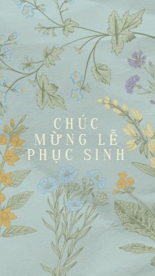 Điều ước Phục sinh blue vintage-botanical