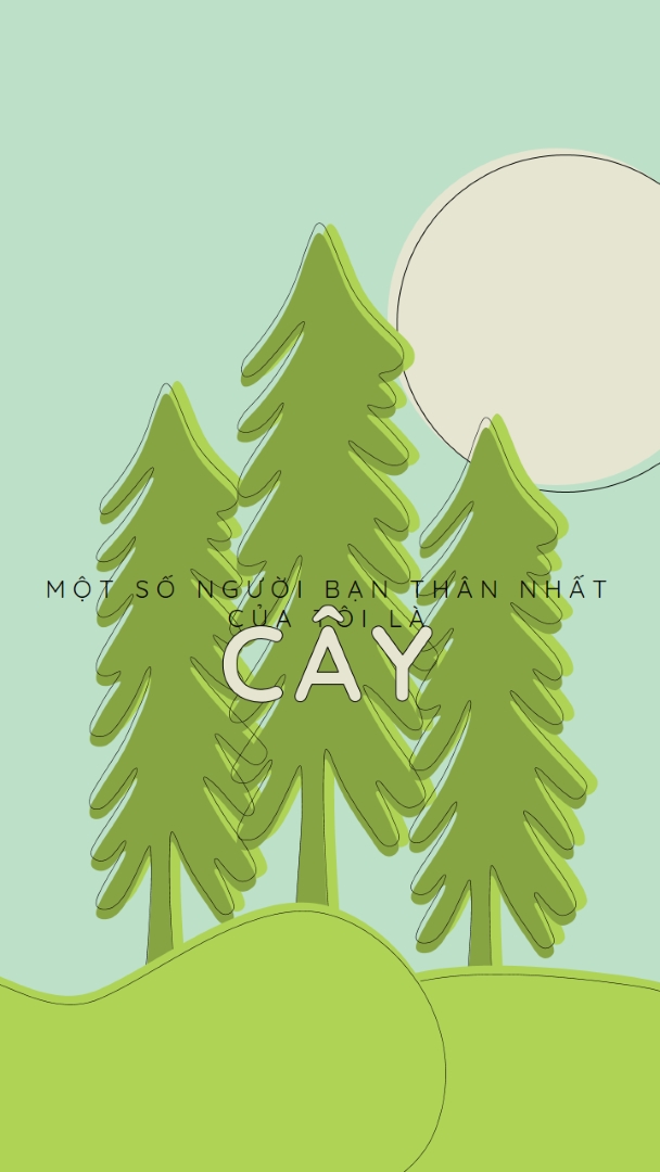 Lùi trong rừng green whimsical-line