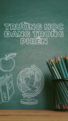 Trường học đang trong phiên green modern-simple