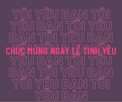 Anh yêu em, ngày lễ tình yêu purple modern-bold