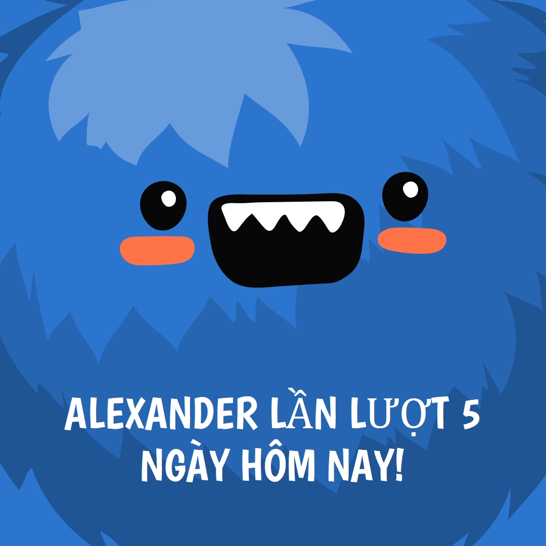 Con quái vật nhỏ đang bước sang năm blue whimsical-color-block