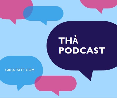 Thả podcast ngay bây giờ blue modern-color-block