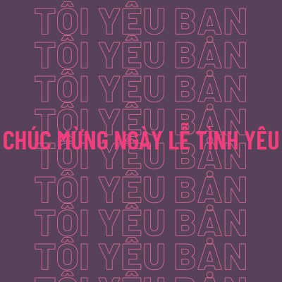 Anh yêu em, ngày lễ tình yêu purple modern-bold