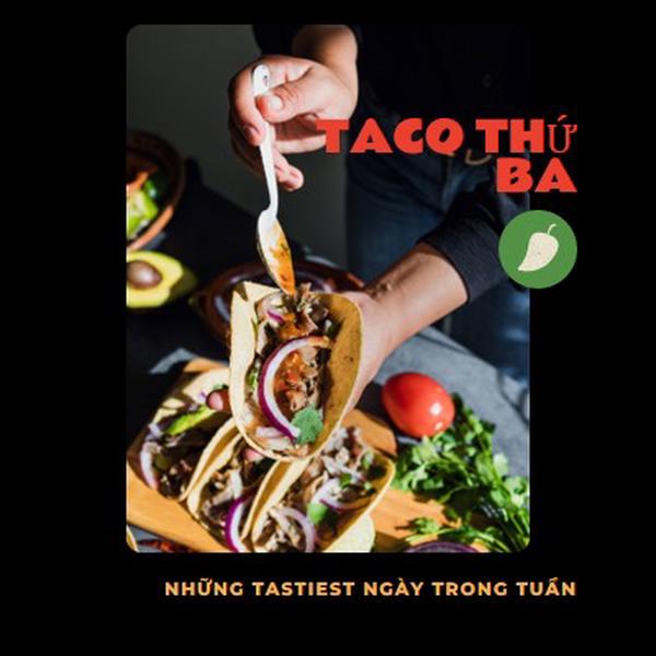 Taco Thứ Ba black modern-simple