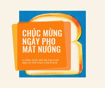 Chúc mừng ngày pho mát nướng orange modern-bold