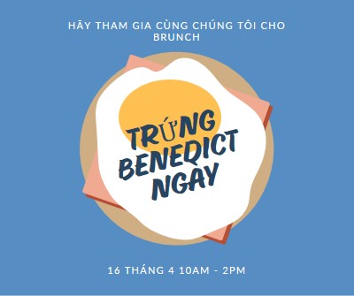 Trứng Benedict Ngày blue whimsical-color-block