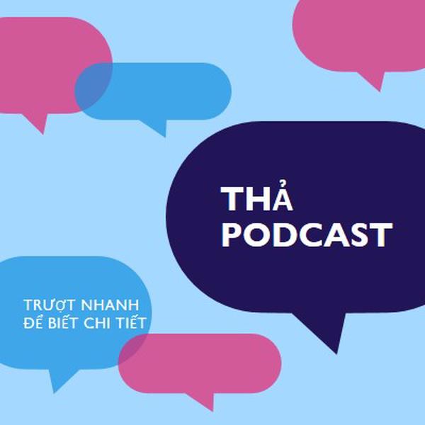 Thả podcast ngay bây giờ blue modern-color-block
