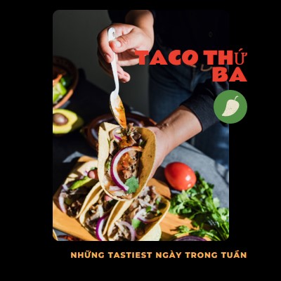 Taco Thứ Ba black modern-simple