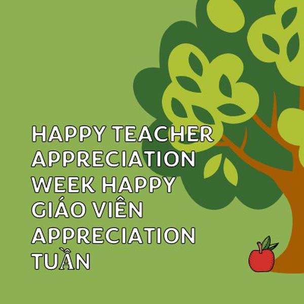 Happy Teacher Appreciation Week green whimsical-color-block