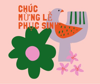 Chúc mừng Lễ phục sinh pink whimsical-color-block