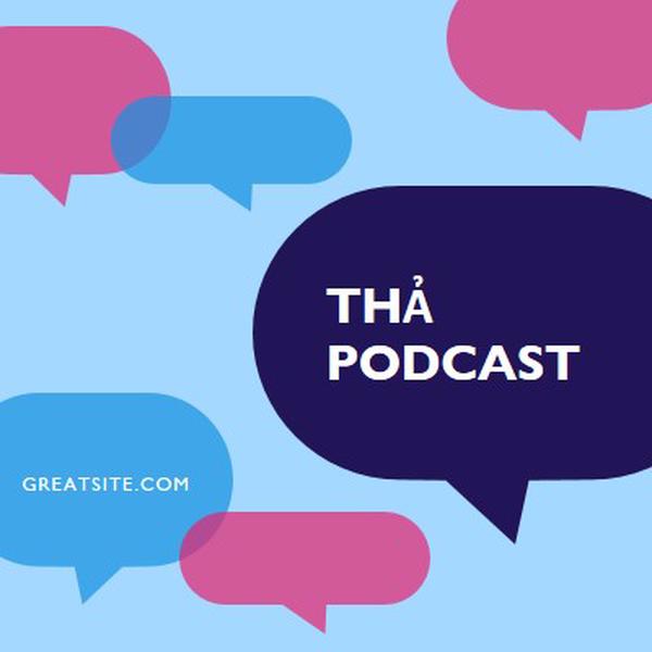 Thả podcast ngay bây giờ blue modern-color-block