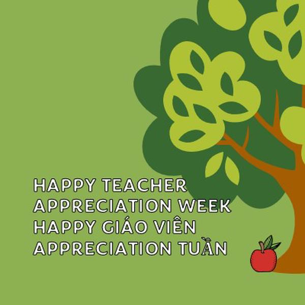 Happy Teacher Appreciation Week green whimsical-color-block