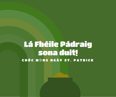 Chúc mừng ngày St. Patrick green vintage-retro