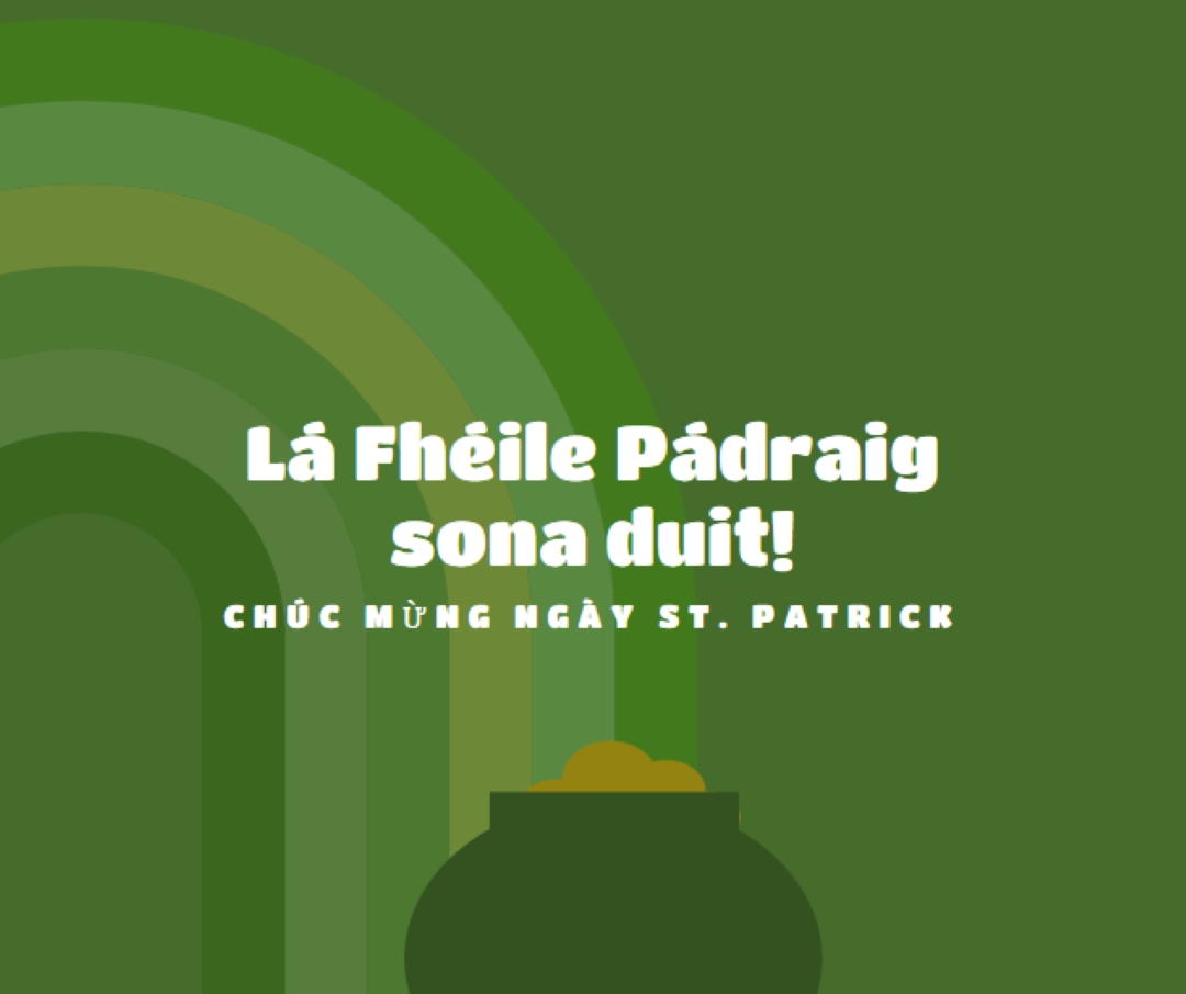 Chúc mừng ngày St. Patrick green vintage-retro