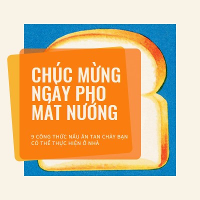 Chúc mừng ngày pho mát nướng orange modern-bold