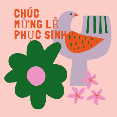 Chúc mừng Lễ phục sinh pink whimsical-color-block