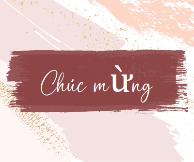 Chúc mừng đơn giản pink organic-simple