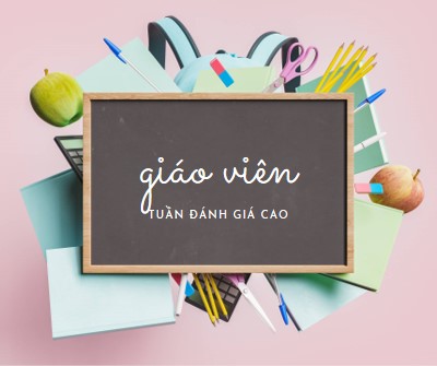 Đánh giá cao các giáo viên pink modern-simple