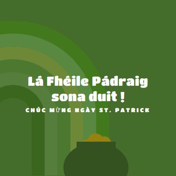 Chúc mừng ngày St. Patrick green vintage-retro