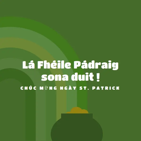 Chúc mừng ngày St. Patrick green vintage-retro