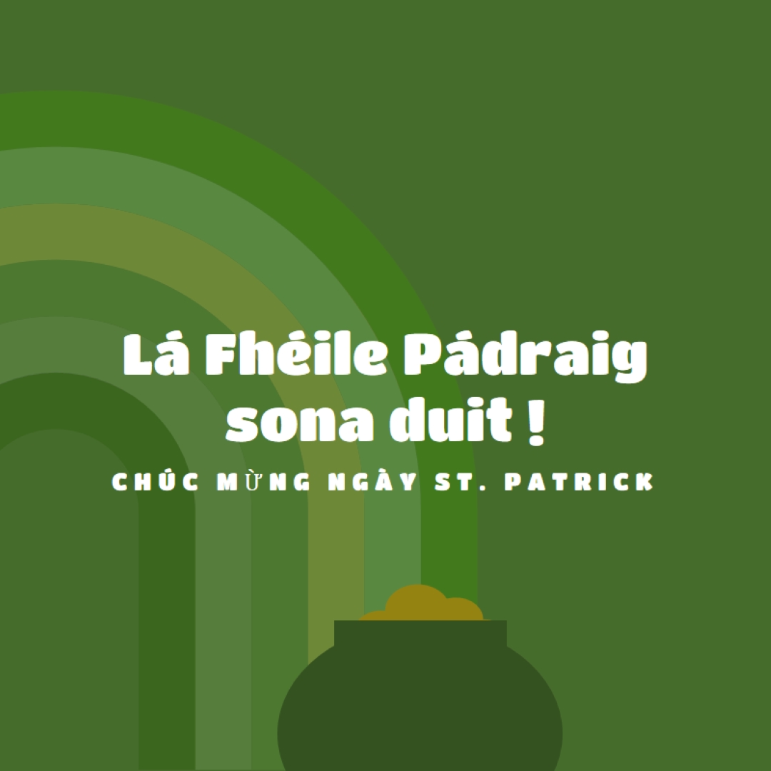 Chúc mừng ngày St. Patrick green vintage-retro