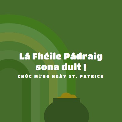 Chúc mừng ngày St. Patrick green vintage-retro