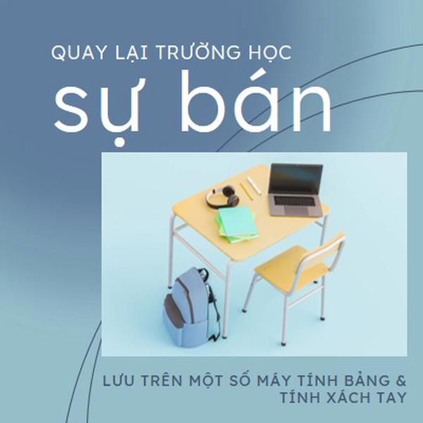 Quay lại trường học bán hàng blue modern-simple