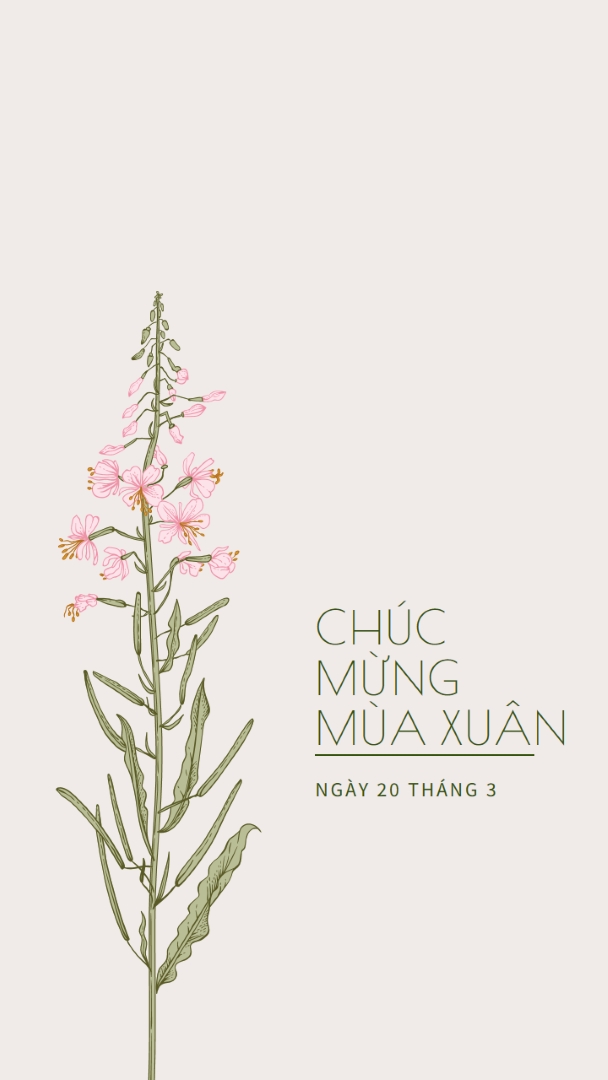 Chúc mừng mùa xuân white vintage-botanical