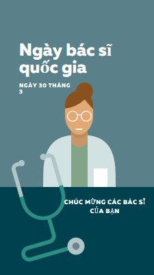 Ngày bác sĩ quốc gia blue modern-color-block