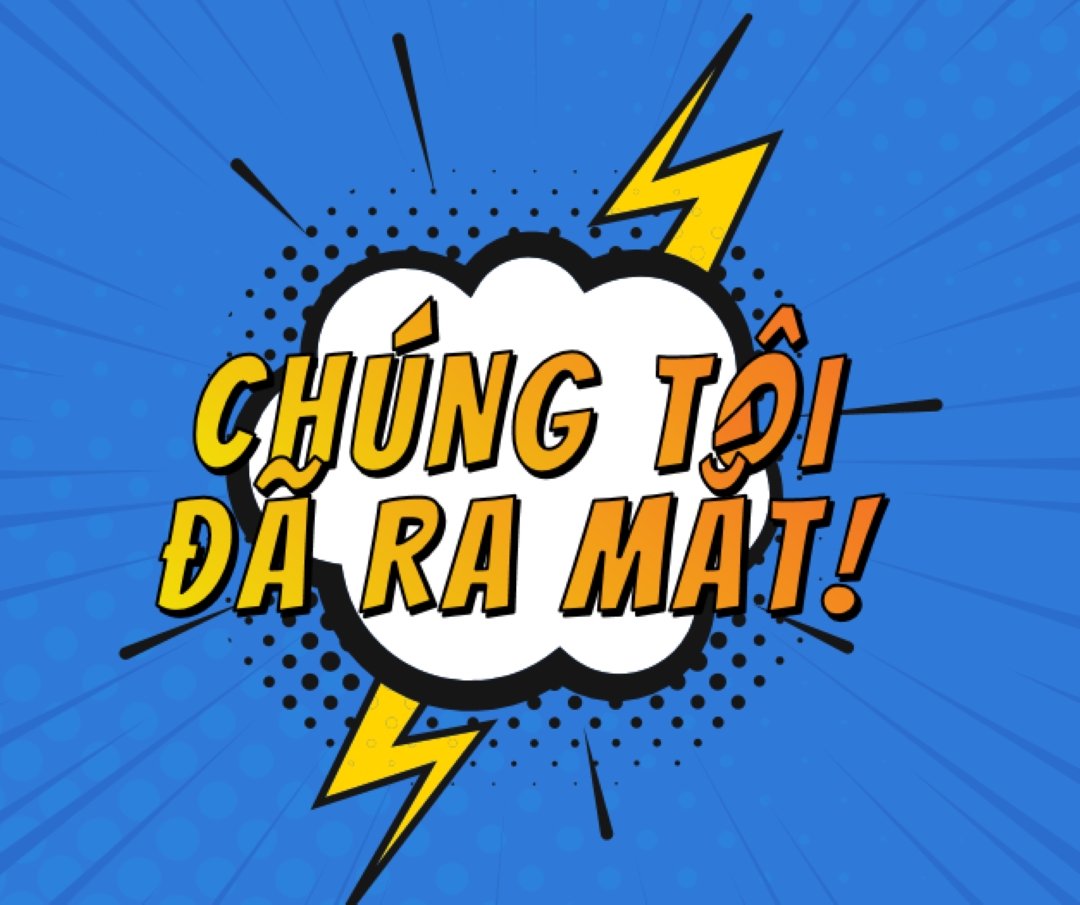 Chúng tôi đã ra mắt! blue modern-bold