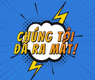 Chúng tôi đã ra mắt! blue modern-bold