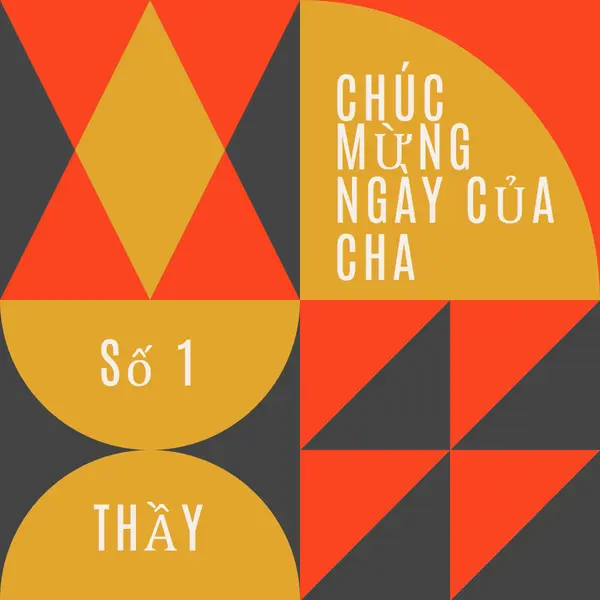 Bố số 1 orange modern-geometric-&-linear