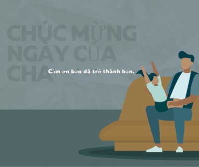 Chúc mừng ngày của cha blue modern-color-block