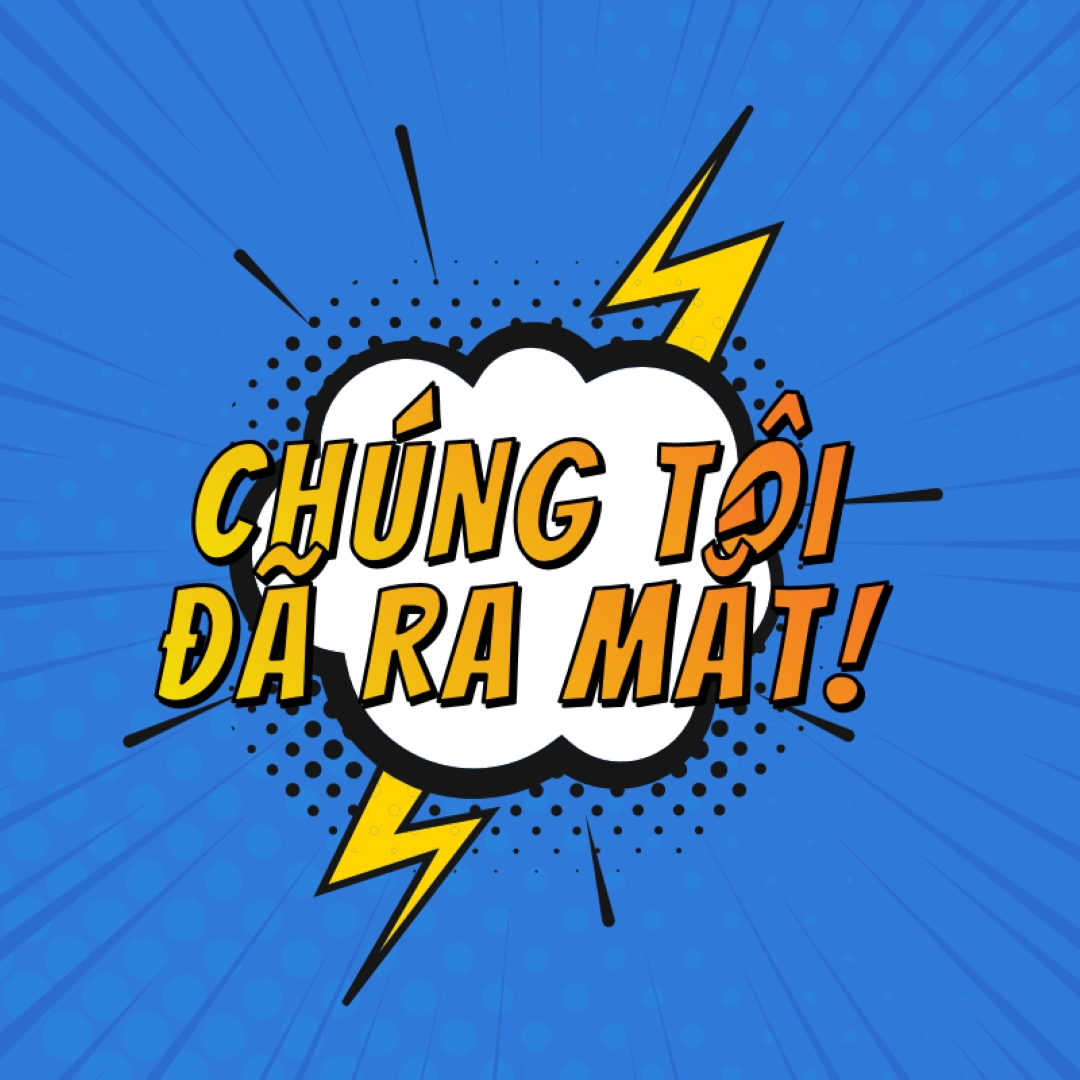 Chúng tôi đã ra mắt! blue modern-bold