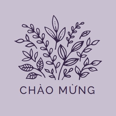 Xin chào purple whimsical-line