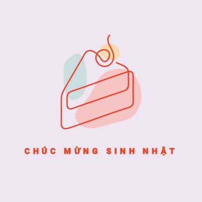 Một lát chúc mừng sinh nhật purple whimsical-line