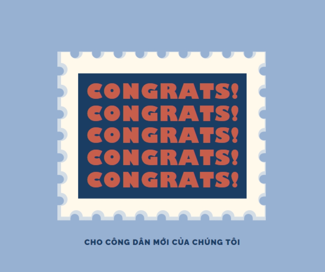 Chúc mừng các công dân mới của chúng tôi blue modern-simple