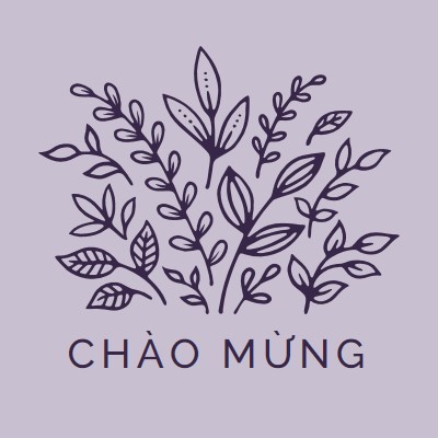 Xin chào purple whimsical-line