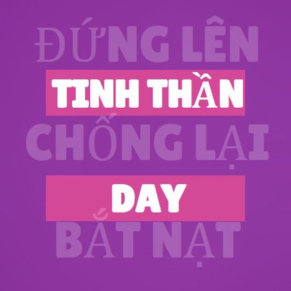 Đứng lên chống lại hành vi bắt nạt purple modern-bold