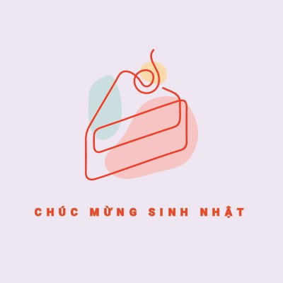 Một lát chúc mừng sinh nhật purple whimsical-line