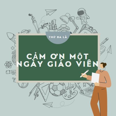 Cảm ơn các giáo viên green modern-color-block