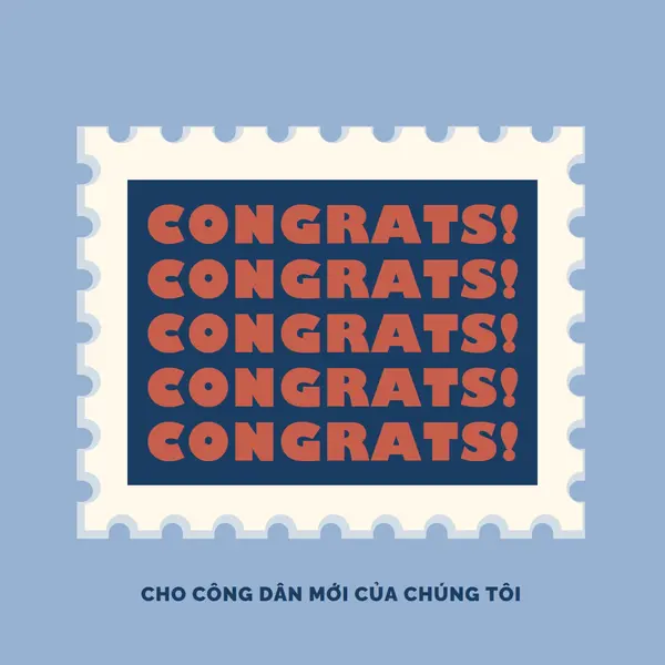 Chúc mừng các công dân mới của chúng tôi blue modern-simple