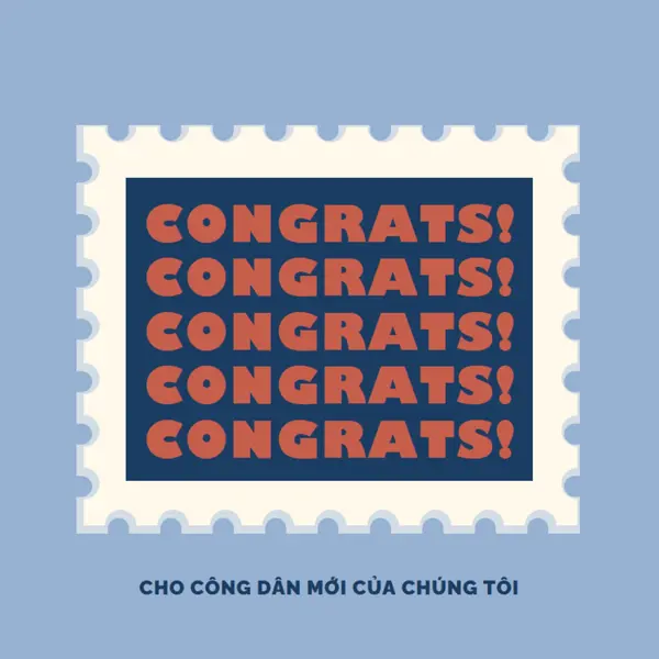 Chúc mừng các công dân mới của chúng tôi blue modern-simple